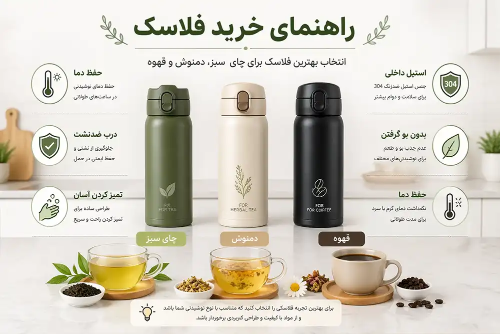 نکات خرید فلاسک برای چای سبز، دمنوش و قهوه